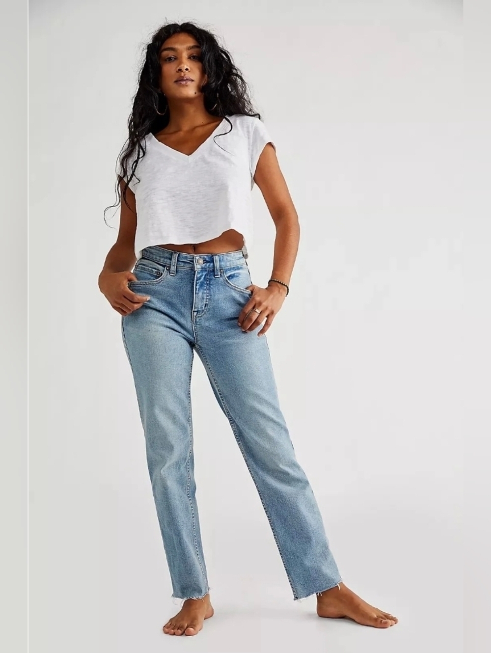 FREE PEOPLE We The Free Crvy High-rise Vintage Straight Jeans